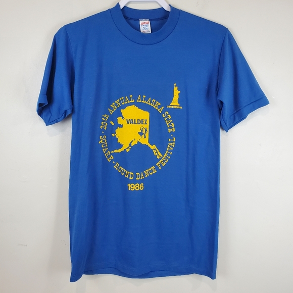 VTG 1986 Alaska Square Round Dancing Festival T Shirt M Valdez Single Stitch - Picture 2 of 8